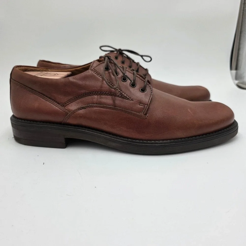 Clarks Mens Brown Leather Derby Dress Shoes Made in Italy Size 11 N 36793